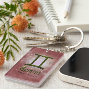 Porte-clefs Signe astrologique Gemini Zodiac couleur