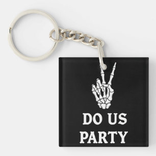 Porte-clefs Signe de main de squelette en rock