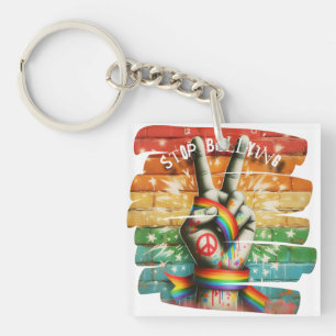 Porte-clefs Signe de Paix Anti-Intimidation
