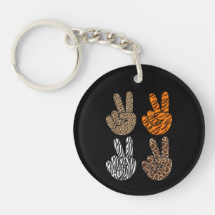 Porte-clefs Signe de Paix Mignon Imprimé Animal Enfant Garçon 
