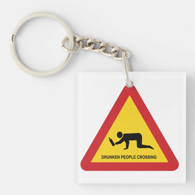 PORTE-CLEFS SIGNE DE TRAFIC DES PERSONNES BLANCHISES (Devant)
