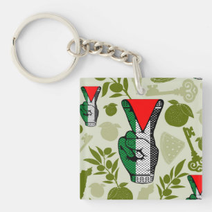 Porte-clefs Signe de victoire de la main de résistance symbole