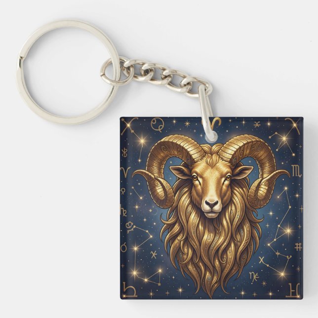 Porte-clefs Signe du zodiaque Bélier | Traits et dates d'astro (Devant)
