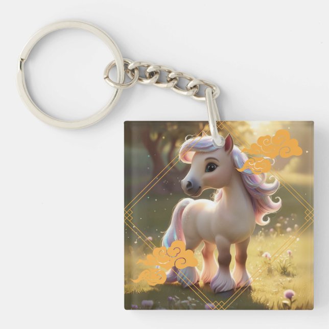 Porte-clefs Signe du zodiaque cheval  (Devant)