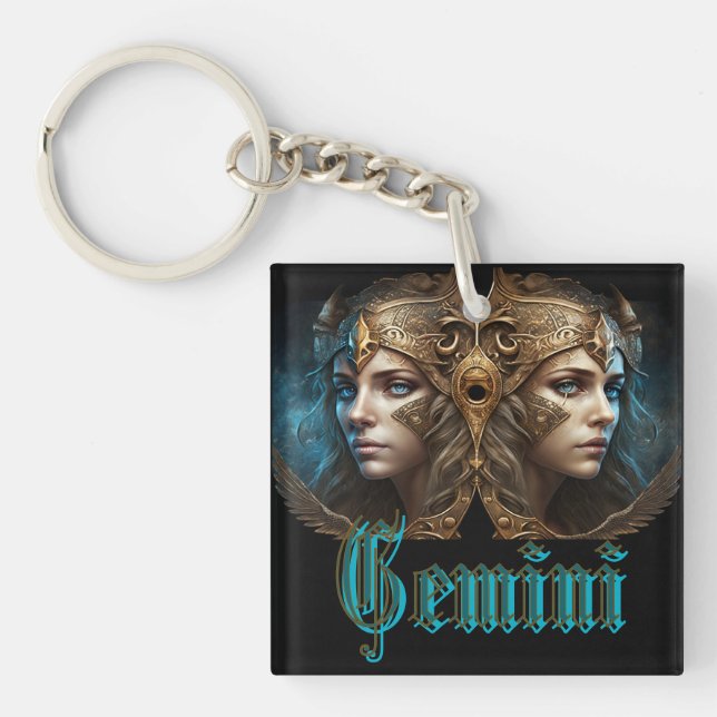 Porte-clefs Signe du zodiaque Gémeaux (Devant)