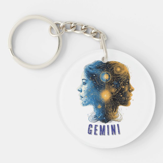 Porte-clefs Signe du zodiaque Gémeaux (Devant)