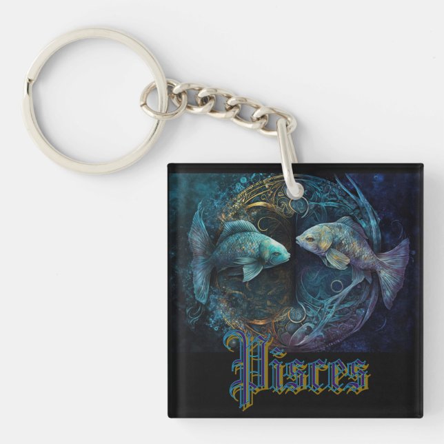 Porte-clefs Signe du zodiaque Poissons (Devant)