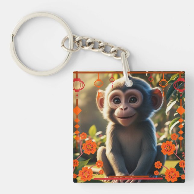 Porte-clefs Signe du zodiaque singe (Devant)