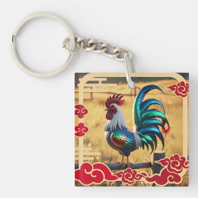 Porte-clefs SIGNE Zodiaque du coq (Devant)
