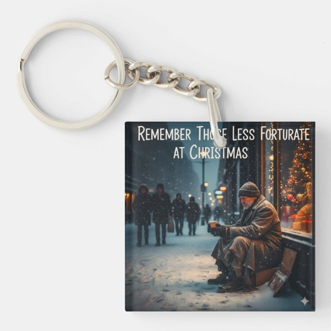 PORTE-CLEFS SIGNIFICATION DE NOËL IMAGE PENSEZ AUX PAUVRES (Devant)