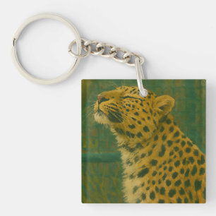 Porte-clefs Silence éclairé - Leopard au repos dans la lumière