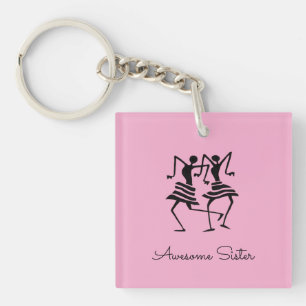 Porte-clefs Silhouette Art africain Célébration Soeur de danse
