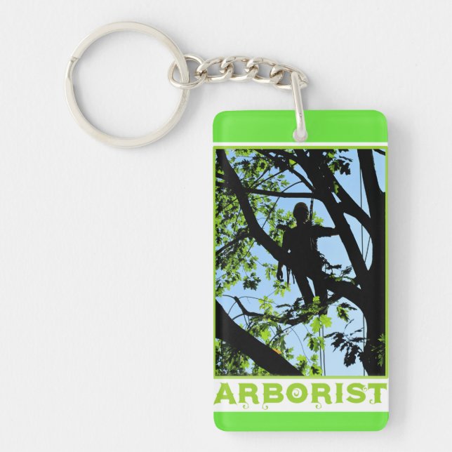 Porte-clefs Silhouette de grimpeur d'arbre : Arboriste (Devant)