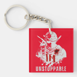 Porte-clefs Silhouette de guerrier puissant Style Edgy inarrêt