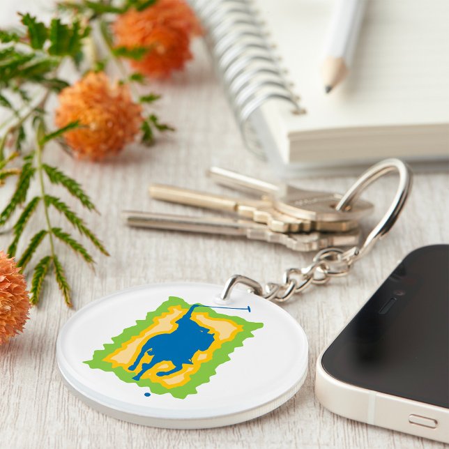 Porte-clefs Silhouette de joueur de polo Sports équestres mode (Créateur téléchargé)