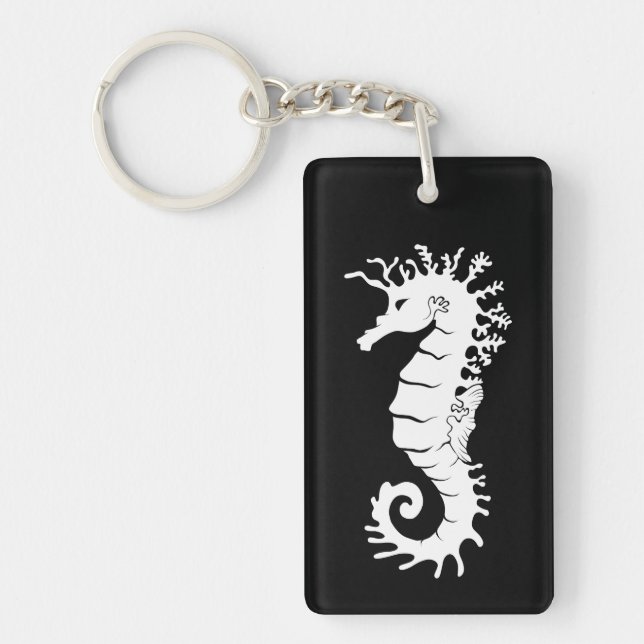 Porte-clefs Silhouette de la Créature de la Mer - Hippocampes (Devant)