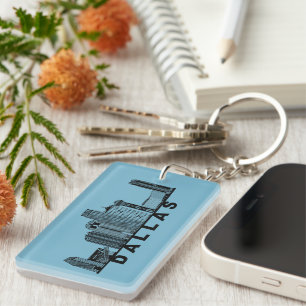 Porte-clefs Silhouette de l'horizon de Dallas