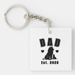 Porte-clefs Silhouette de Lionceau Nouveau Papa Année de Fonda