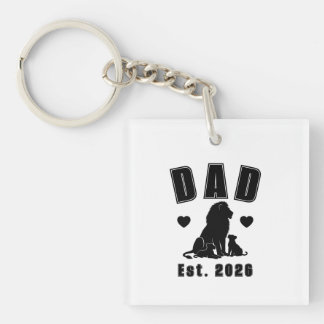 Porte-clefs Silhouette de Lionceau Nouveau Papa Année de Fonda