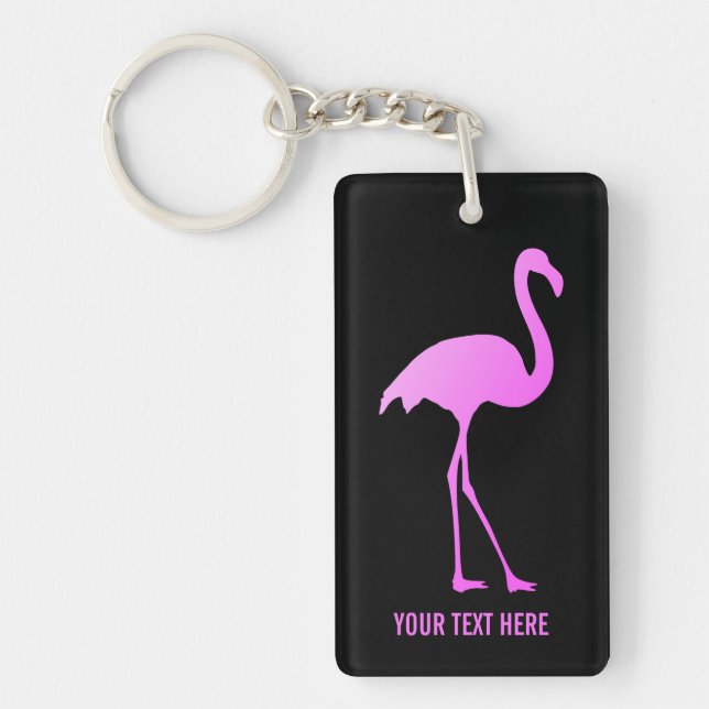 Porte-clefs Silhouette d'oiseau flamigo rose sur mesure porte  (Devant)