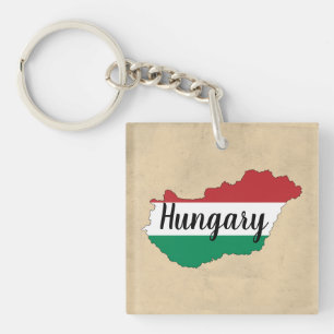Porte-clefs Silhouette du drapeau de la Hongrie 