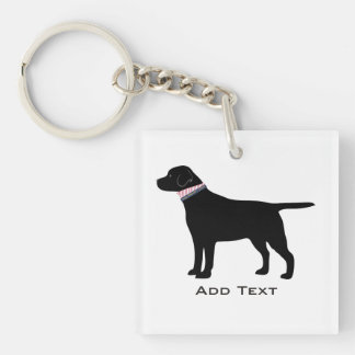 Porte-clefs Silhouette du laboratoire de chien noir Preppy per