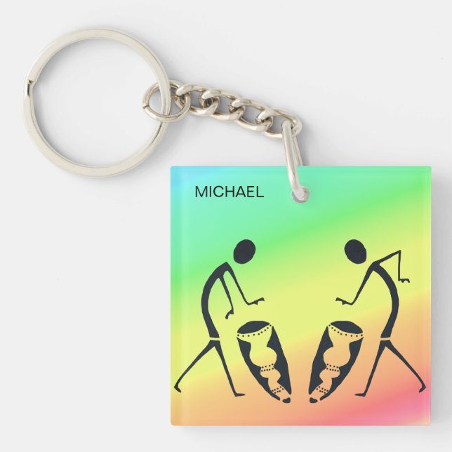Porte-clefs Silhouette Fête des couleurs fantastique (Devant)