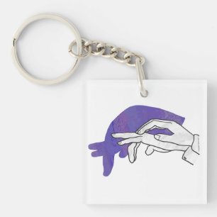 Porte-clefs Silhouette main Anteater violet