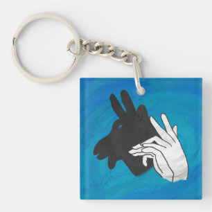 Porte-clefs Silhouette main Billy Chèvre bleu