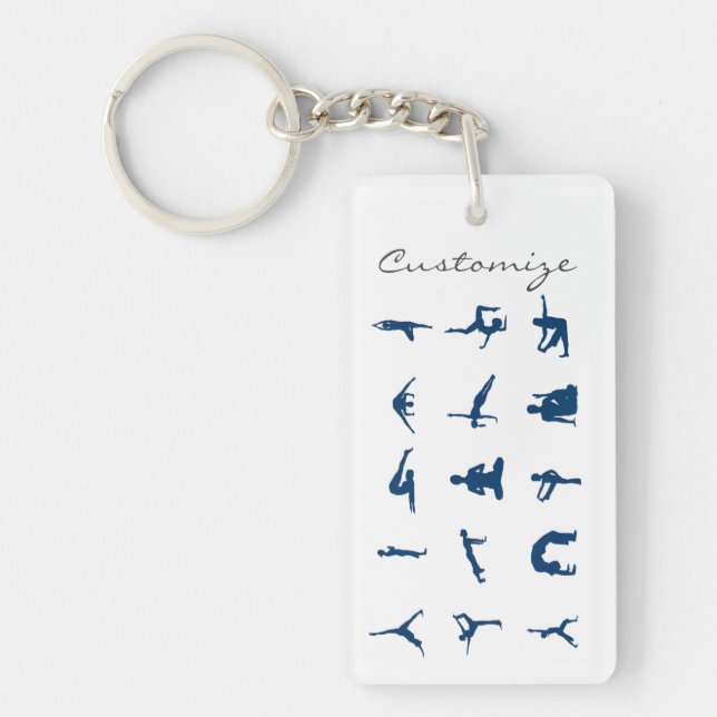 Porte-clefs Silhouette Yoga Pose Thunder_Cove (Devant)