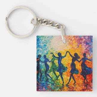 Porte-clefs Silhouettes colorées dansant