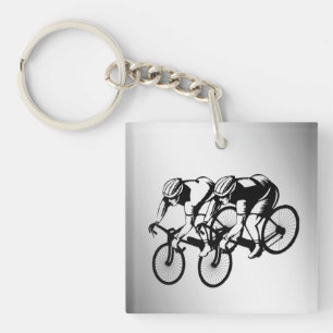 Porte-clefs Silver de course à vélo