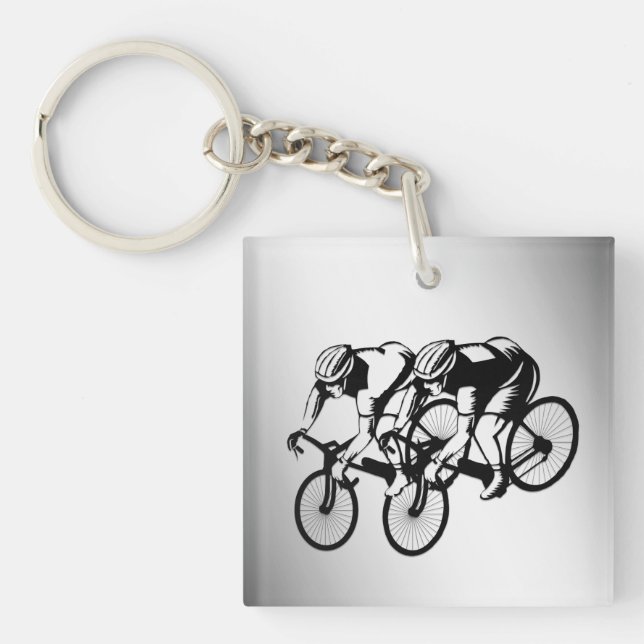 Porte-clefs Silver de course à vélo (Devant)