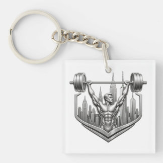 Porte-clefs Silver NYC Bodybuilder Logo - Metallic New York Ci