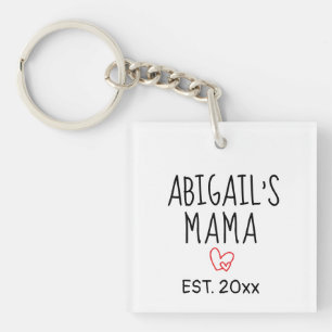 Porte-clefs Simple cadeau de maman personnalisée avec le nom d