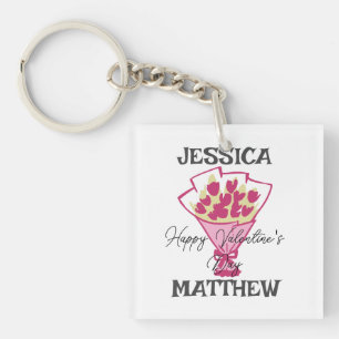 Porte-clefs simple et élégante valentine, sucrée pour couple