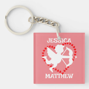 Porte-clefs simple et élégante valentine, sucrée pour couple
