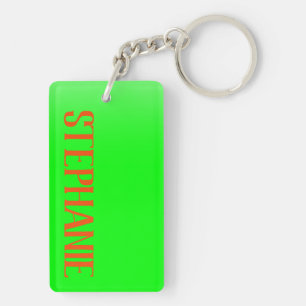 Porte-clefs Simple et moderne Lime Green & Orange - Personnali
