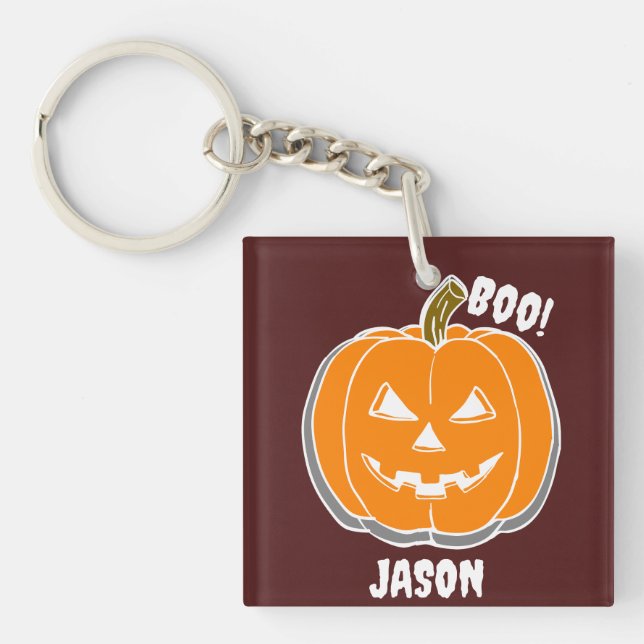 Porte-clefs Simple Happy Halloween boo citrouille éffrayant (Devant)