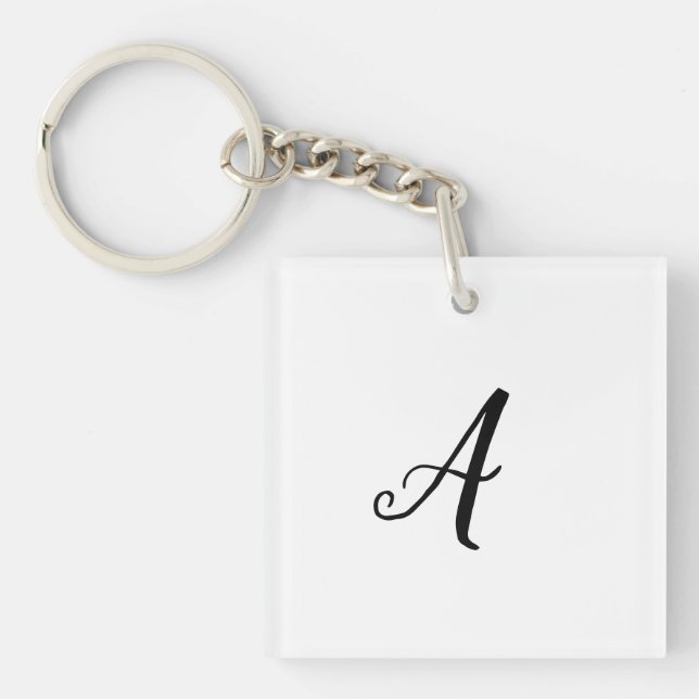 PORTE-CLEFS SIMPLE MINIMAL MONOGRAMME ÉLÉGANT (Devant)
