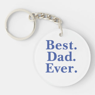 Porte-clefs Simple Modern Best Your Text Ever Bleu typographie
