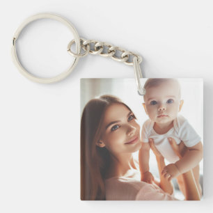 Porte-clefs Simple personnalisable deux photos, cadeau personn