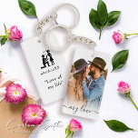 Porte-clefs Simple personnalisation Love Couple Texte et Photo<br><div class="desc">Chérissez vos moments pour toujours avec notre Simple Personnalisé Texte et Photo Porte - clé. Soyez votre partenaire pour les cadeaux d'amoureux individuels. Ce gardien unique conçu avec amour par Mylini Design, un designer expérimenté connu pour l'attention exquise aux détails, est une façon parfaite de stocker vos souvenirs inoubliables. Personnalisez-le...</div>