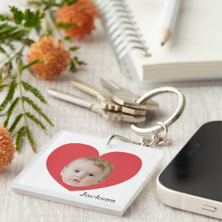 Porte-clefs Simple Photo Avec Cœur