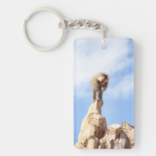 Porte-clefs Singe babouin au sommet d'une montagne