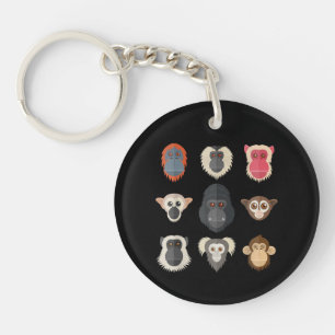 Porte-clefs Singe Chimpanzé Gorille Singe Araignée Écureuil M