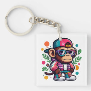 Porte-clefs singe cool - mignon mais cool - pour les amoureux 
