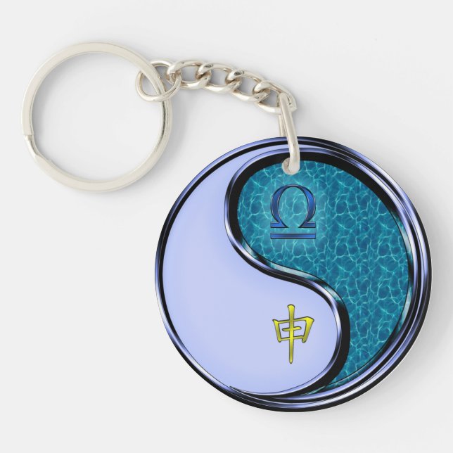 Porte-clefs Singe de la bibliothèque et de l'eau (Devant)