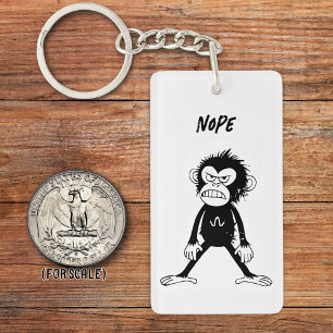 Porte-clefs Singe en colère Dessin Sarcastique Phrase Sac Char
