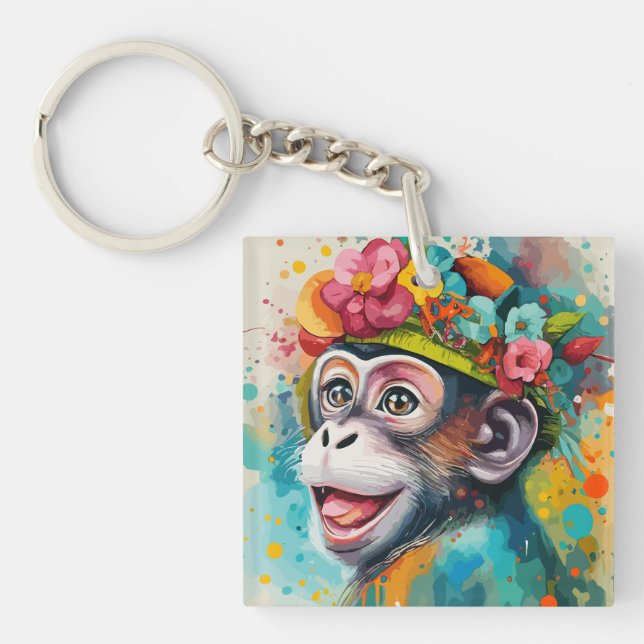 Porte-clefs Singe souriant (Devant)
